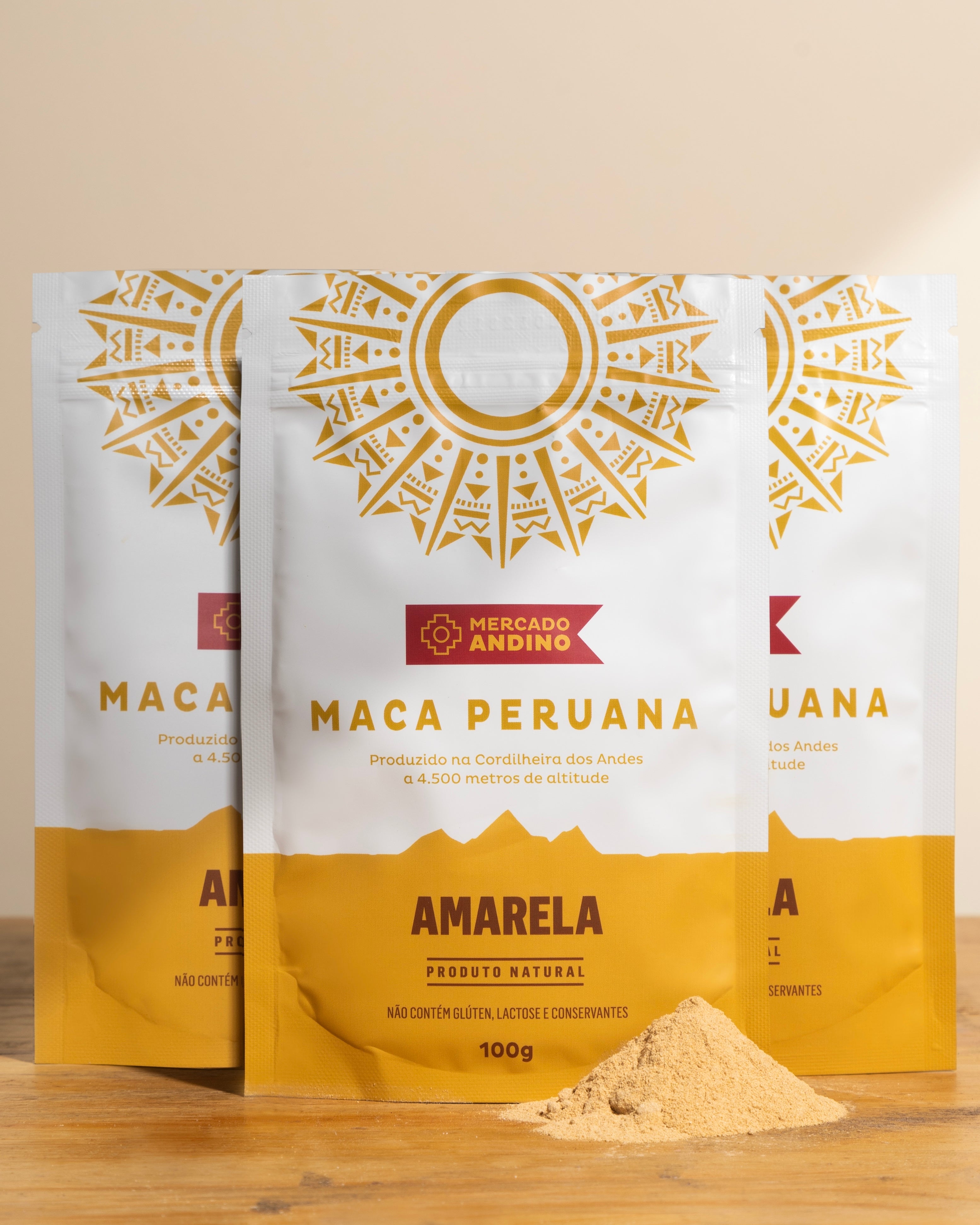 Maca Peruana Amarela 3 Pacotes de 100g