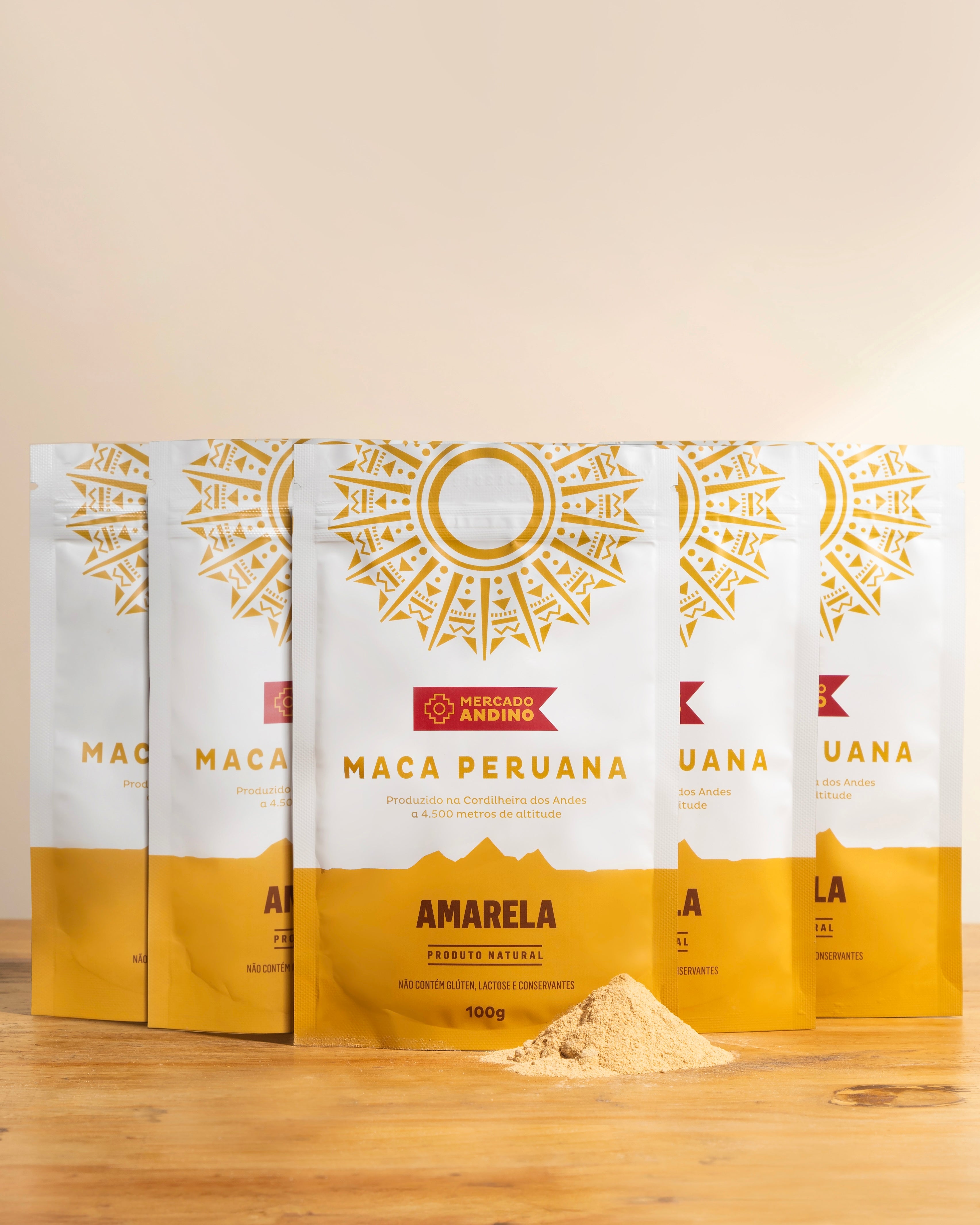Maca Peruana Amarela 5 Pacotes de 100g