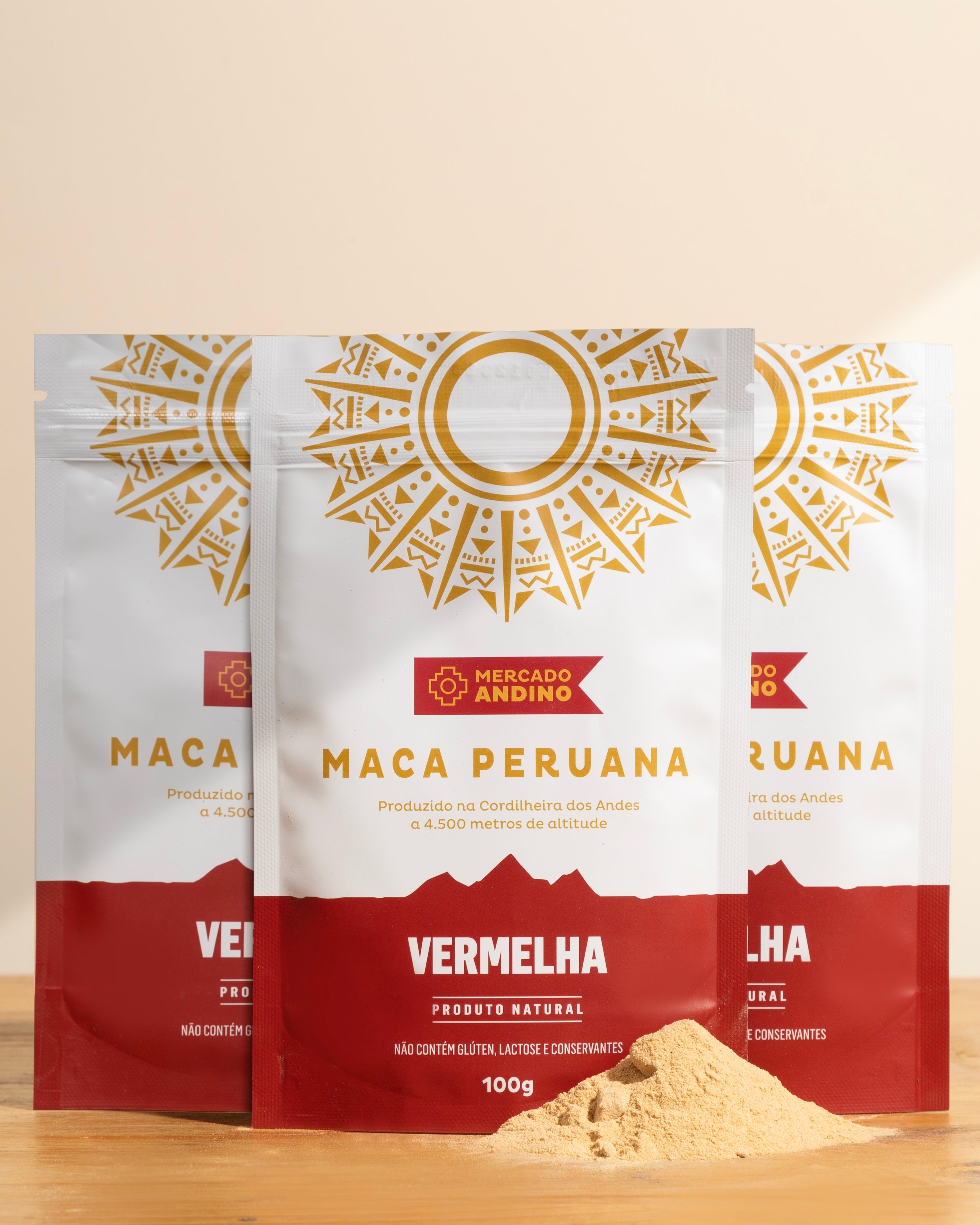 Maca Peruana Vermelha 3 Pacotes de 100g