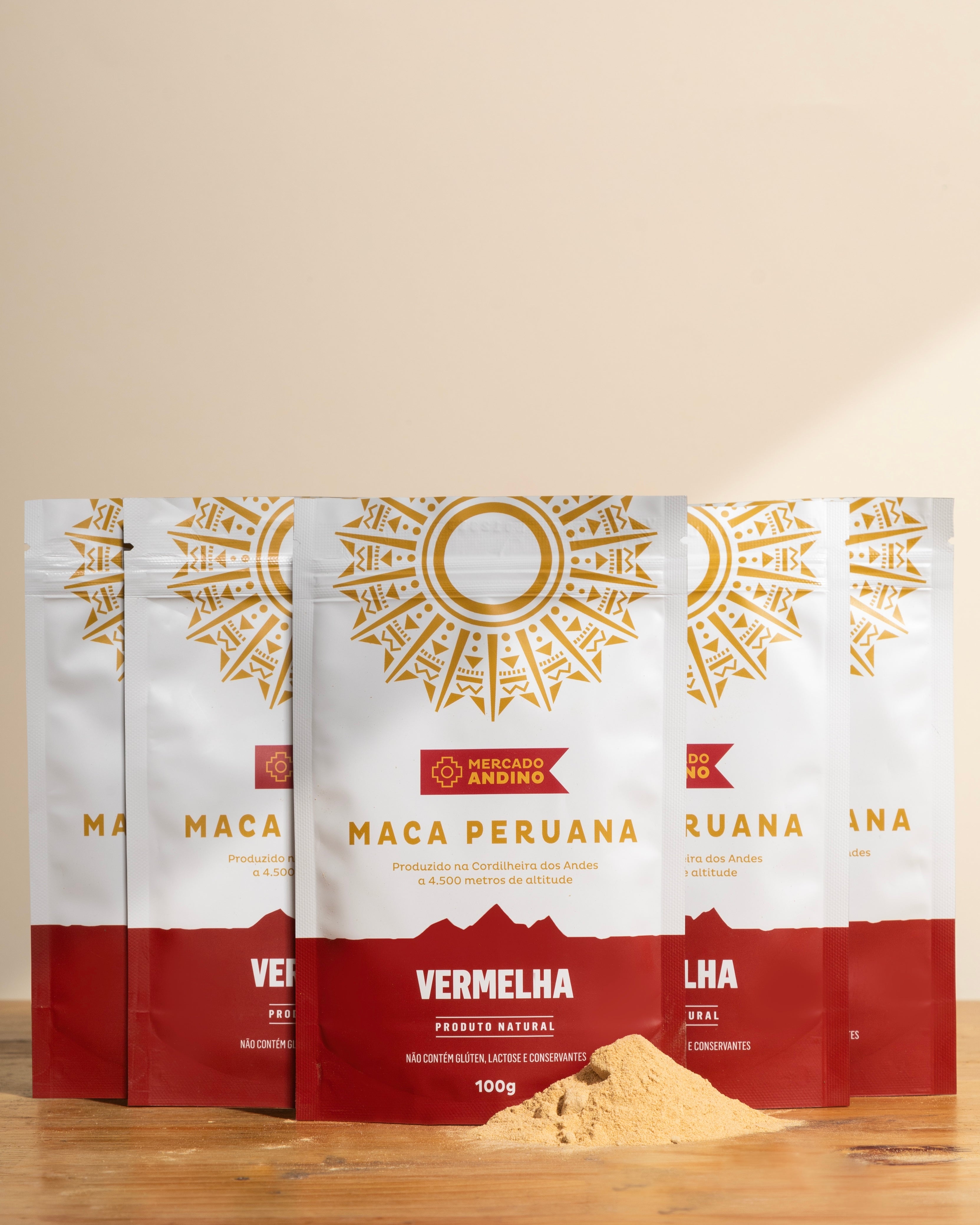 Maca Peruana Vermelha 5 Pacotes de 100g