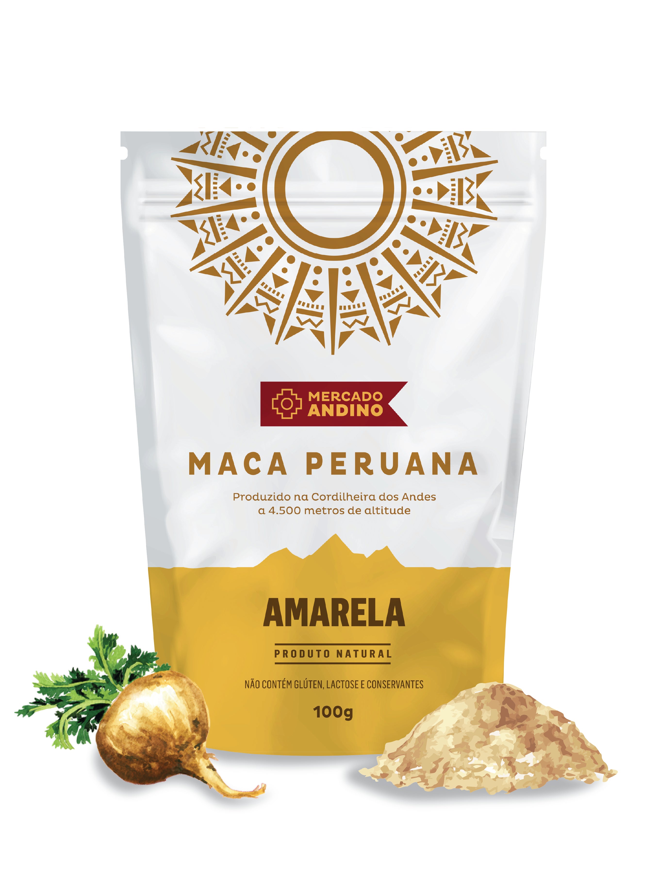Maca Peruana Amarela 100g – Mercado Andino